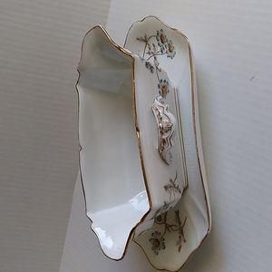 Vintage Limoges Floral Gold Trim Sauce Gravy Boat